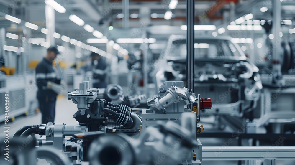 custom made wallpaper toronto digitalCar Parts Assembly Line in a Modern Factory