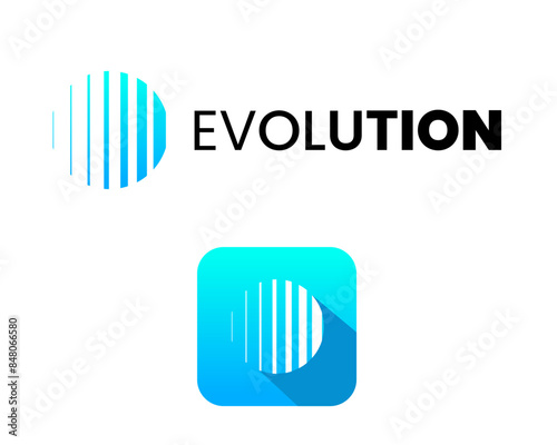 Logo design about evolution abstract graphics.