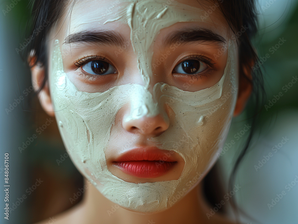 Beautiful korean young woman making treatment Beautiful korean young woman making treatment