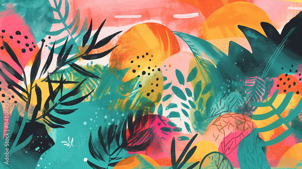 A lively and expressive abstract illustration A lively and expressive abstract illustration