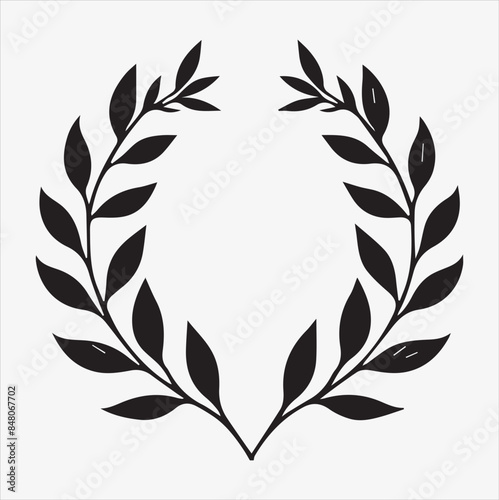 laurels frame branches vector silhouette illustration