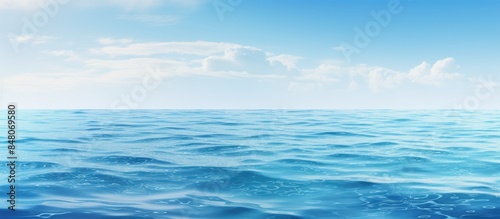 Empty blue sea background shot. Creative banner. Copyspace image