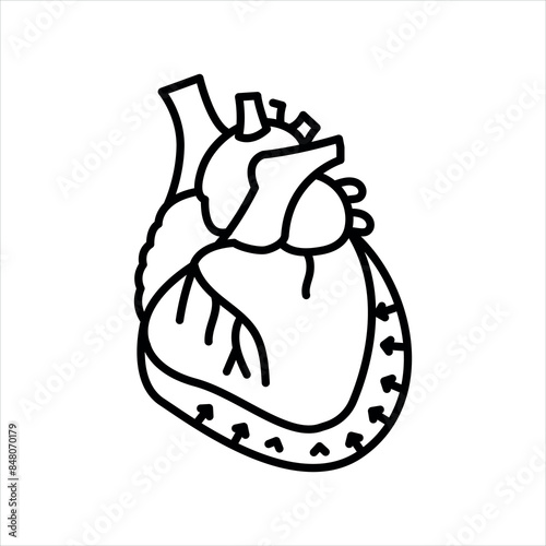 Pericarditis line black icon. Signs for web page