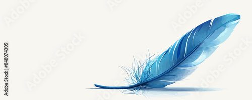 A quill pen, its feather delicately crafted, hinting at the art of correspondence, depicted on a pristine white background. Vector flat minimalistic isolated illustration.