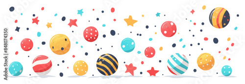 Juggling balls on a white background. Vector flat minimalistic isolated illustration.