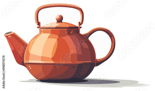 Tea kettle on a white background. Vector flat minimalistic isolated illustration.