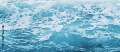 White waves on the surface of the sea. Creative banner. Copyspace image