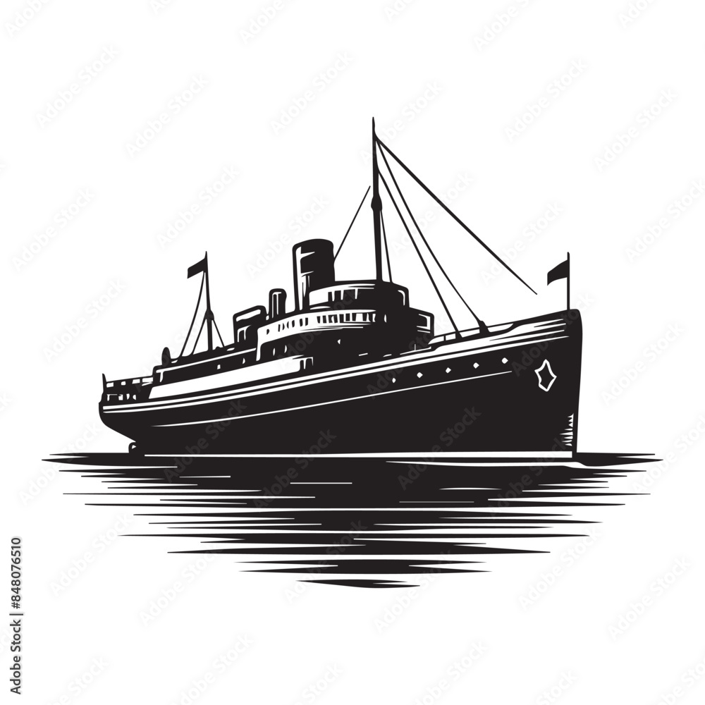 Obraz premium ship at sea vector art