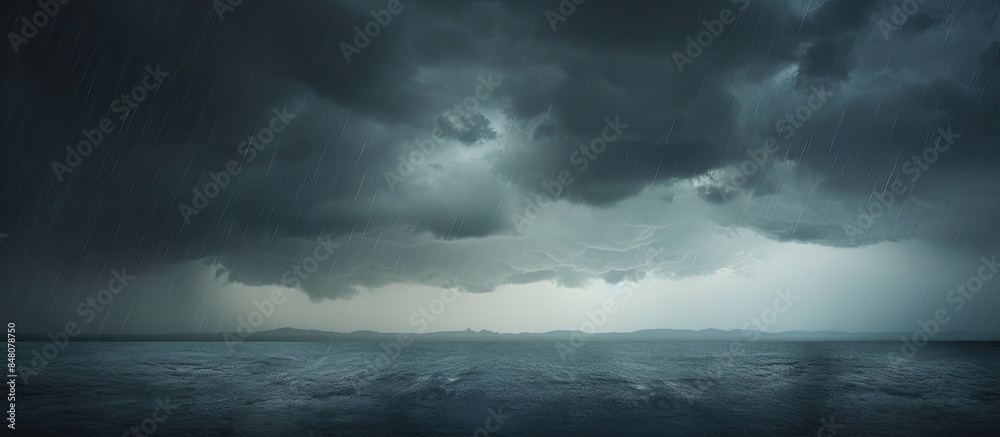 Overcast sky before Rain is coming Dark clouds sky before storm background. Creative banner. Copyspace image Overcast sky before Rain is coming Dark clouds sky before storm background. Creative banner. Copyspace image