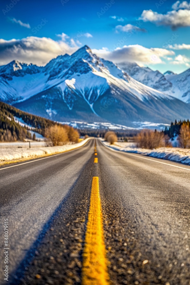 Naklejka premium road to the mountains