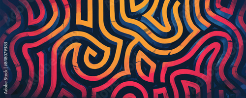 Intricate labyrinth maze challenging the mind and spirit. Vector flat minimalistic isolated illustration.