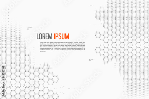White geometric abstract background with hexagons. Abstract technology illustration for technology, medicine or science.