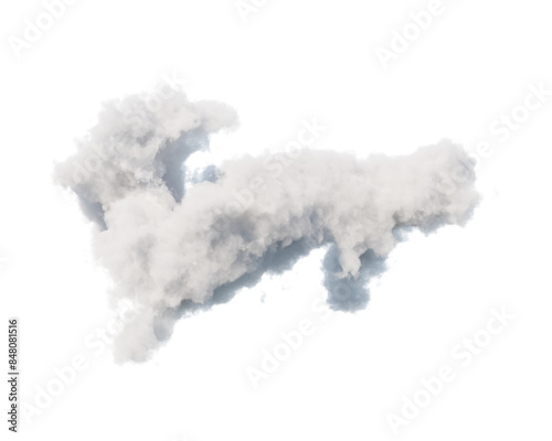 single white cloud with transparent background