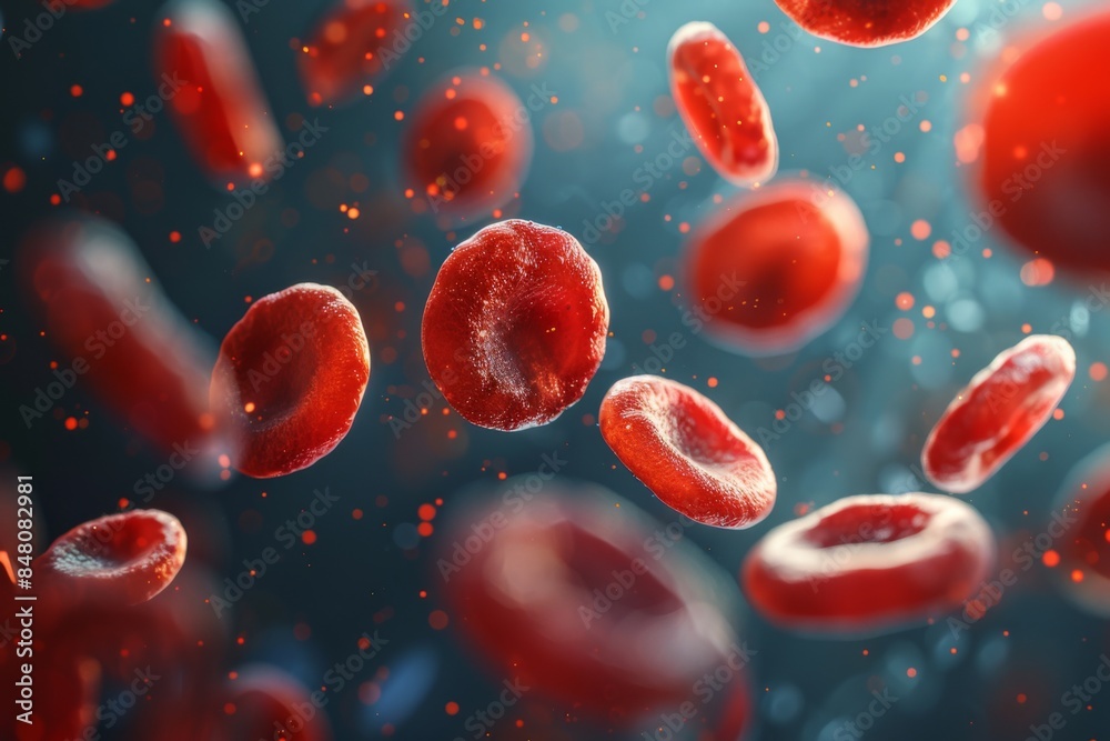 Fototapeta premium Red Blood Cells in Motion