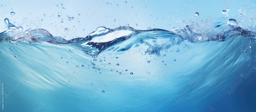 Transparent blue clear water surface texture with ripples splashes and bubbles Abstract summer banner background Water waves in sunlight with copy space Cosmetic moisturizer micellar toner emulsion Transparent blue clear water surface texture with ripples splashes and bubbles Abstract summer banner background Water waves in sunlight with copy space Cosmetic moisturizer micellar toner emulsion