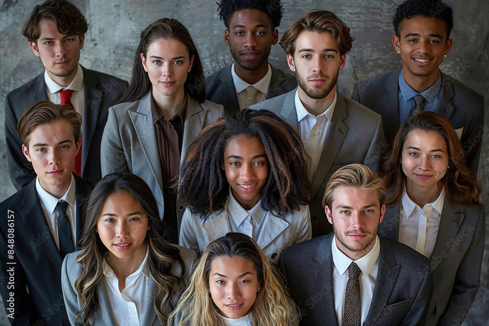 A group of people in suits and ties are posing for a photo A group of people in suits and ties are posing for a photo