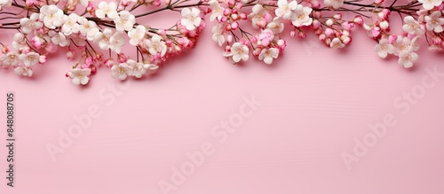 pink gypsophila background. Creative banner. Copyspace image