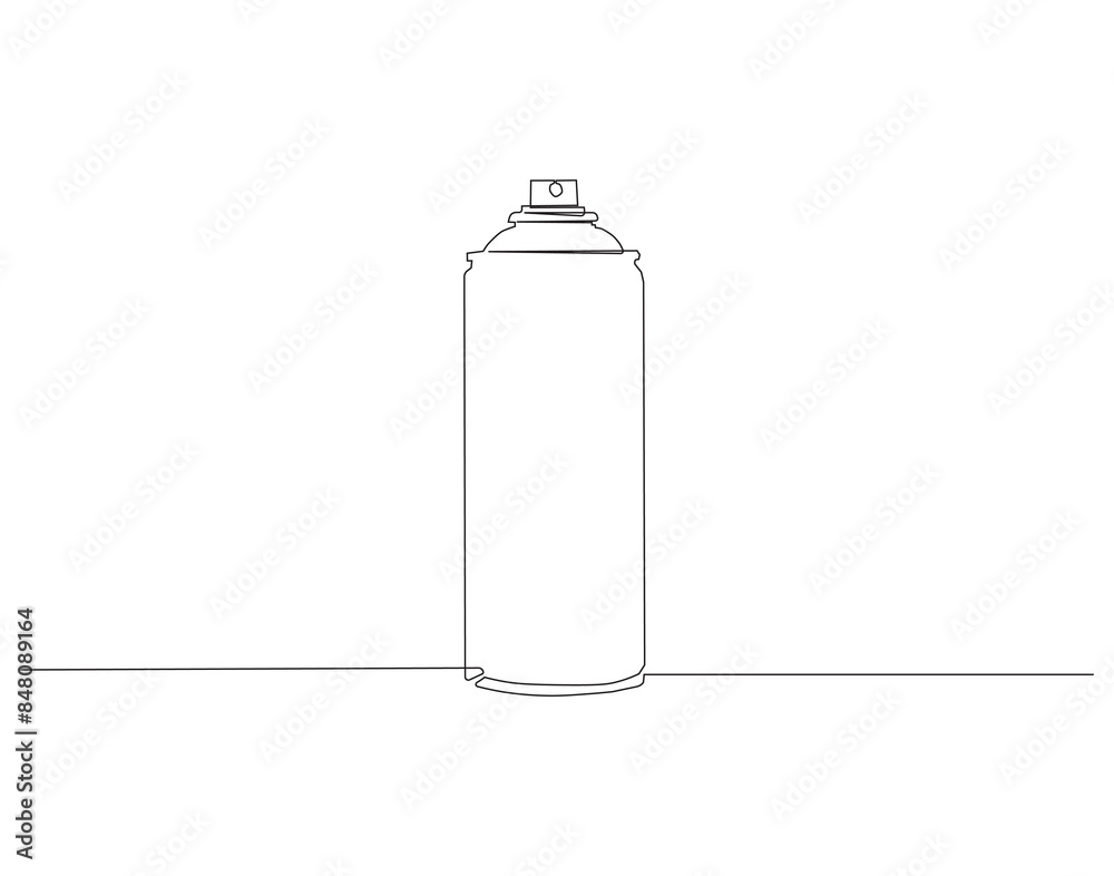 Continuous one line drawing of aerosol sprayer paint. One line drawing illustration of spray can. Paint for graffiti concept continuous line art. Editable outline. Continuous one line drawing of aerosol sprayer paint. One line drawing illustration of spray can. Paint for graffiti concept continuous line art. Editable outline.