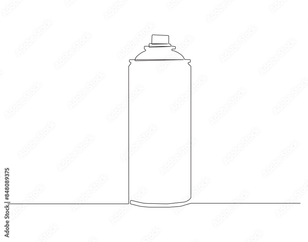 Continuous one line drawing of aerosol sprayer paint. One line drawing illustration of spray can. Paint for graffiti concept continuous line art. Editable outline. Continuous one line drawing of aerosol sprayer paint. One line drawing illustration of spray can. Paint for graffiti concept continuous line art. Editable outline.