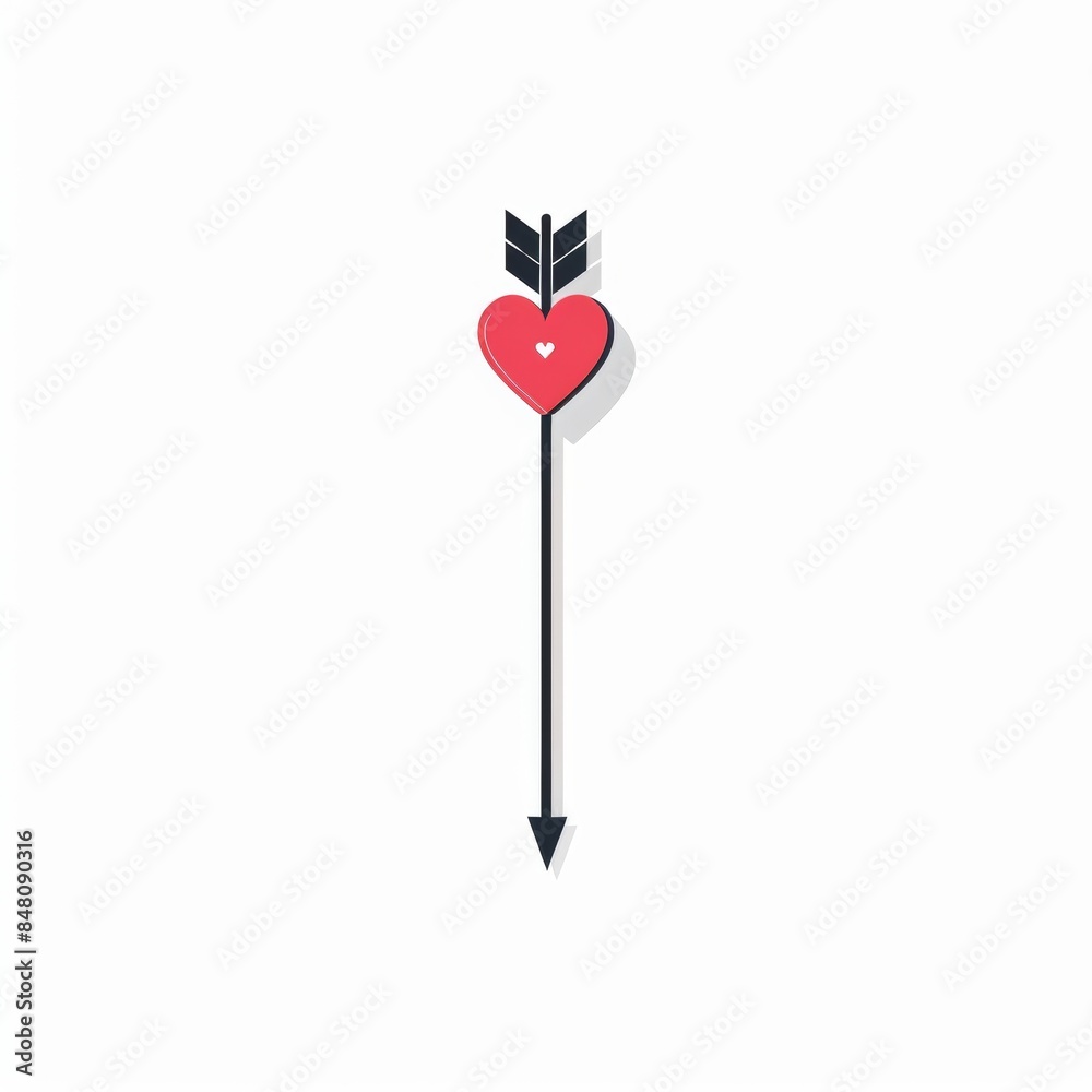 Vector illustration of heart and arrow