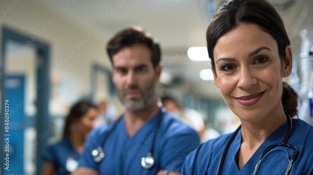 Doctor man , woman, nurse in Hospital Doctor man , woman, nurse in Hospital