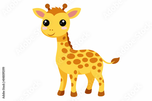 Cute cartoon giraffe vector illustration