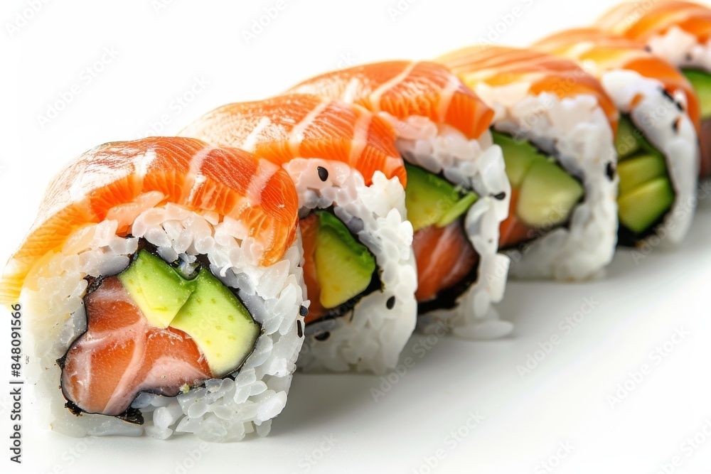 Salmon and Avocado Sushi Roll Salmon and Avocado Sushi Roll