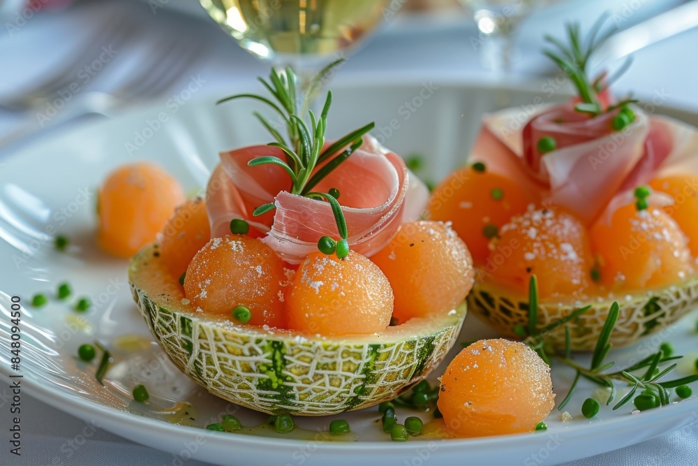 Melon and Prosciutto Appetizer Melon and Prosciutto Appetizer