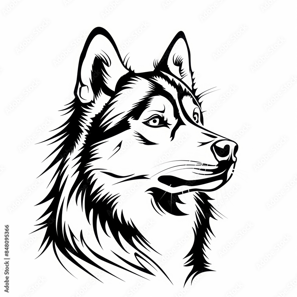 Head portrait of a Husky dog. Vector illustration Head portrait of a Husky dog. Vector illustration
