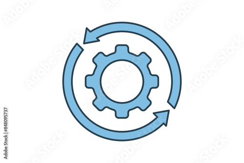 settings icon. icon related to action plan. suitable for web site, app, user interfaces, printable etc. flat line icon style. simple vector design editable