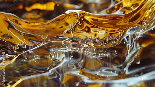 Close-up of liquid glass art cooling effects 32k, full ultra HD, high resolution