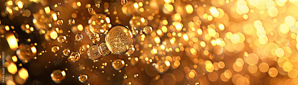 Sparkling Champagne Bubbles: Close-Up of Shimmering and Textured Champagne Bubbles in Celebration Sparkling Champagne Bubbles: Close-Up of Shimmering and Textured Champagne Bubbles in Celebration