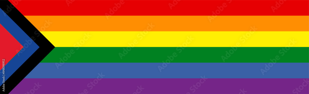Naklejka premium The Rainbow flag symbol LGBTQ+ community. The rainbow pride flag and other is a symbol of lesbian, gay, bisexual, transgender (LGBT) and queer pride and LGBT social movements. Vector illustration