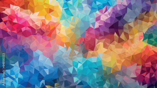 Multicolored low poly fantasy background