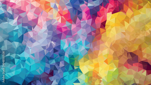 Very colorful and bright low poly abstract background