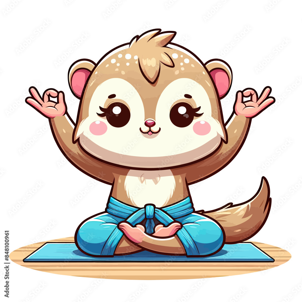 Naklejka premium cartoon of animal in yoga