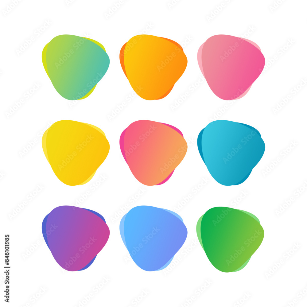 set of bright gradient colored abstract shapes highlights for design set of bright gradient colored abstract shapes highlights for design