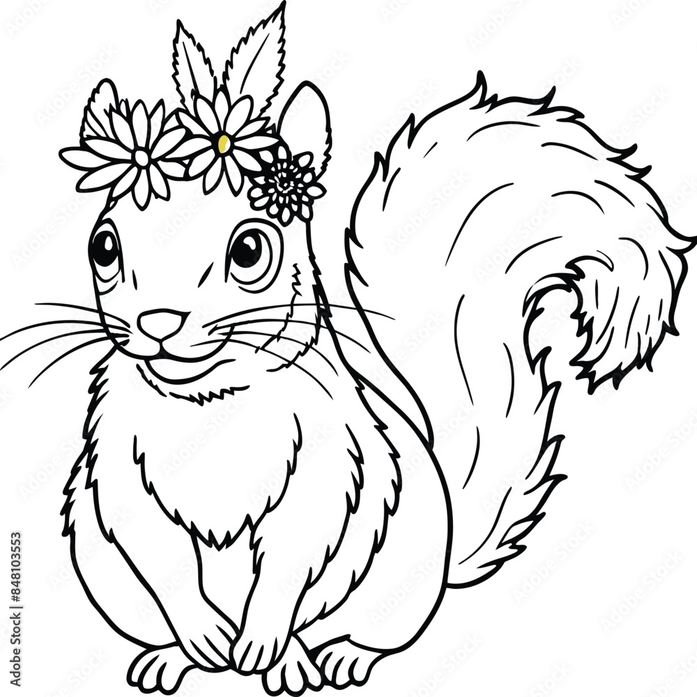Obraz premium Squirrel coloring pages for kids