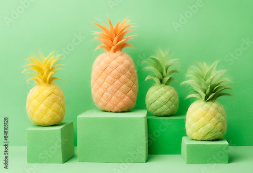 Pineapple on blank background