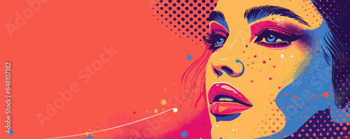 Social media banners or cards for makeup artist Vector flat minimalistic isolated illustration