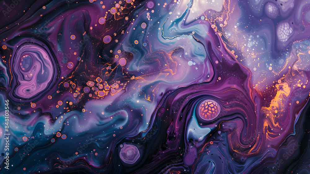 Abstract Purple Acrylic pour Liquid marble surfaces Design. Abstract Purple Acrylic pour Liquid marble surfaces Design.