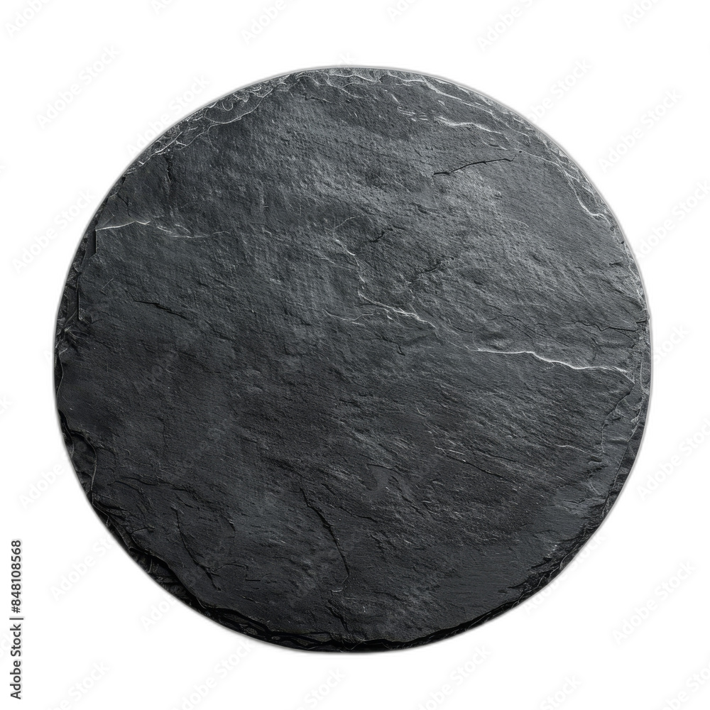 An empty round black stone podium top isolated on a transparent background An empty round black stone podium top isolated on a transparent background