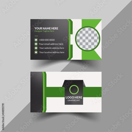 Business card design template, Double-sided creative Clean professional business card vector design, visiting card, business card template. Vector illustration design. Horizontal layout, Print ready 