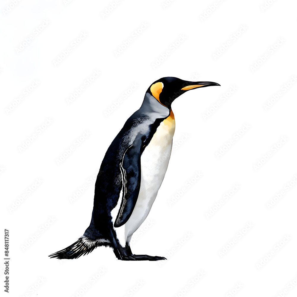 Fototapeta premium drawing of a Penguin Illustration white background