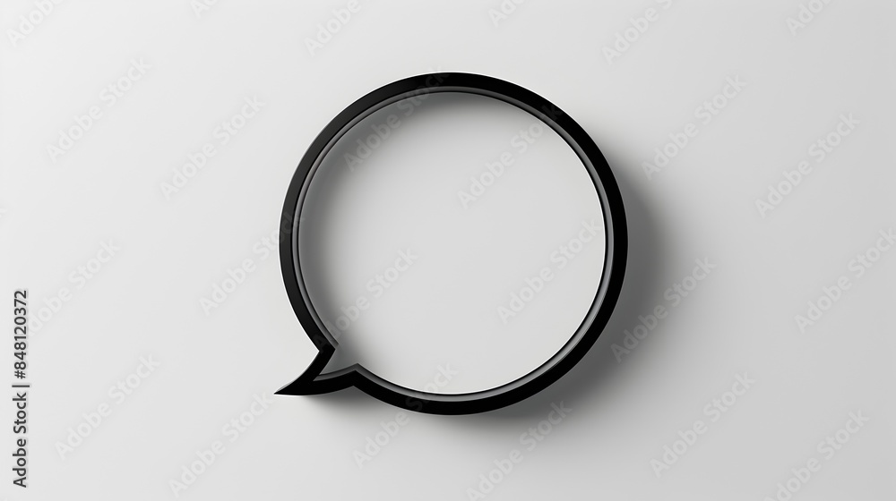 Simple Circular Speech Bubble on Clean White Background Simple Circular Speech Bubble on Clean White Background