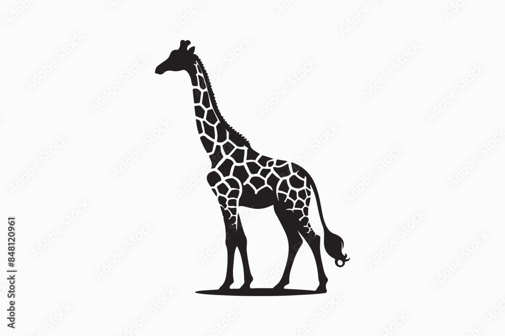 Obraz premium A Giraffe silhouette vector illustration