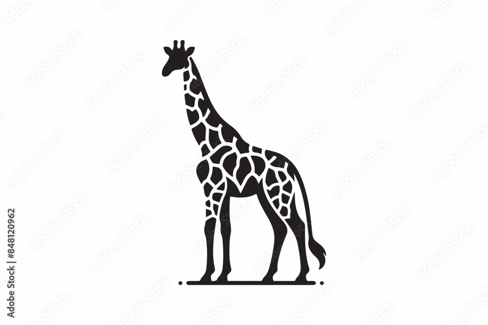 A Giraffe silhouette vector illustration A Giraffe silhouette vector illustration