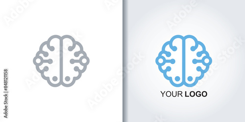 brain tech logo icon template