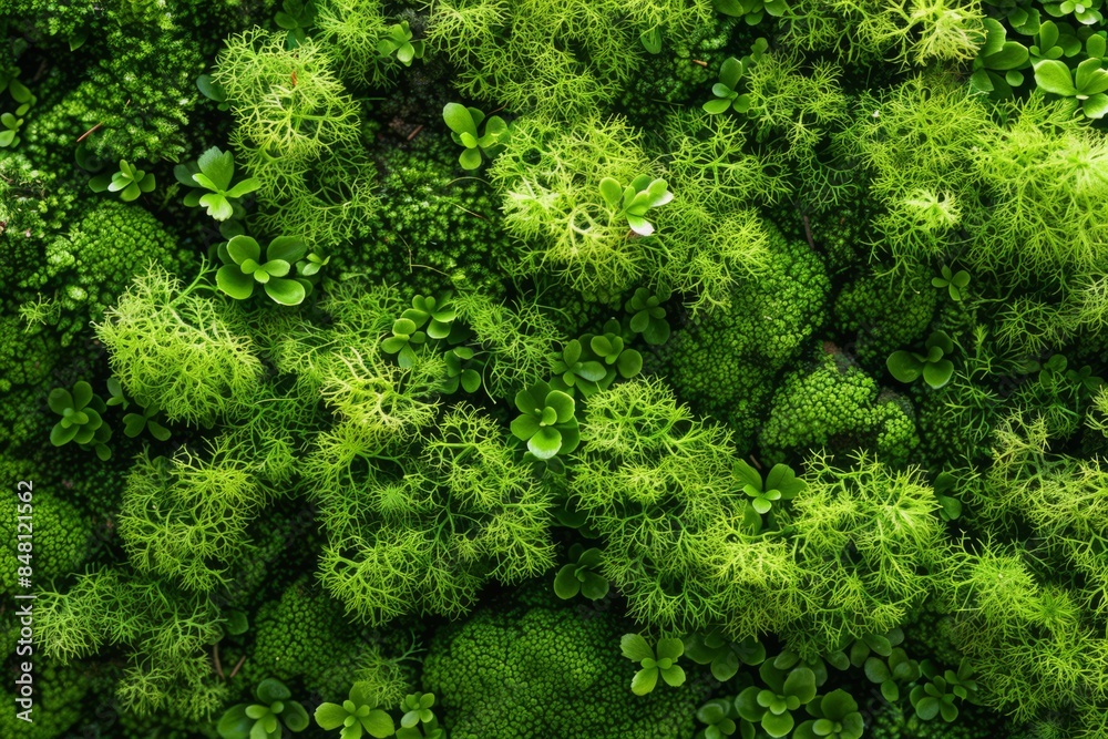 Moss realistic texture, up view, generated with AI Moss realistic texture, up view, generated with AI