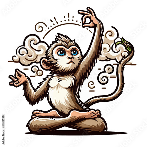 cartoon of animal in yoga 